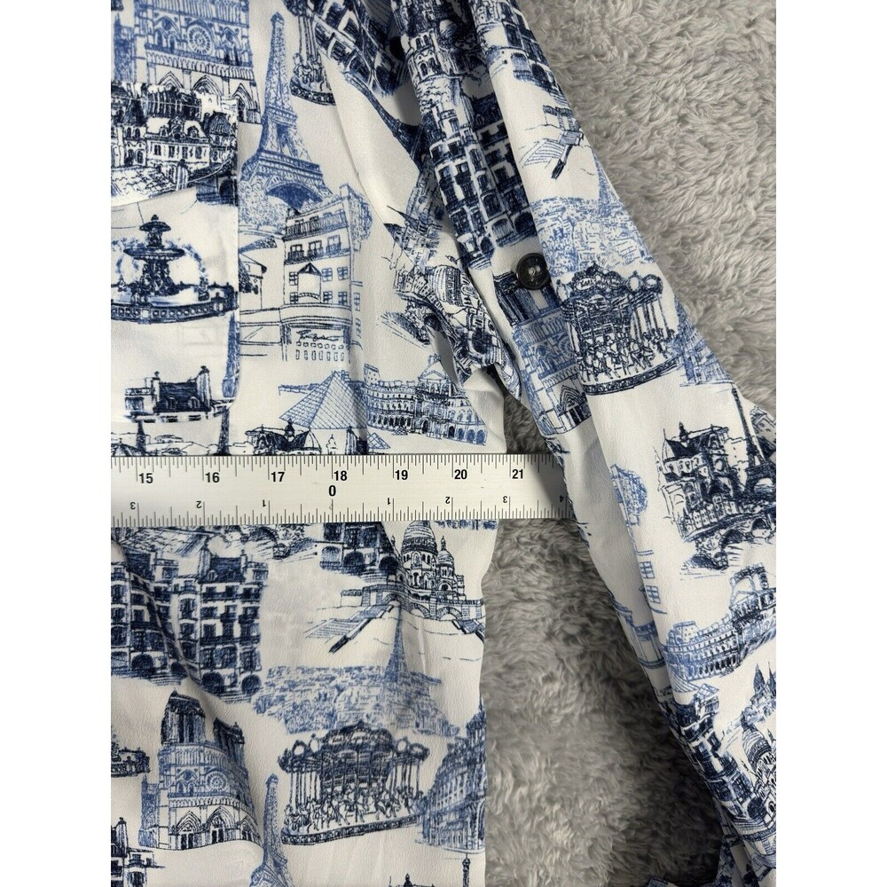 Karl Lagerfeld Women Roll Tab Long Sleeve Paris‎ Shirt Whimiscal White L - Picture 7 of 9